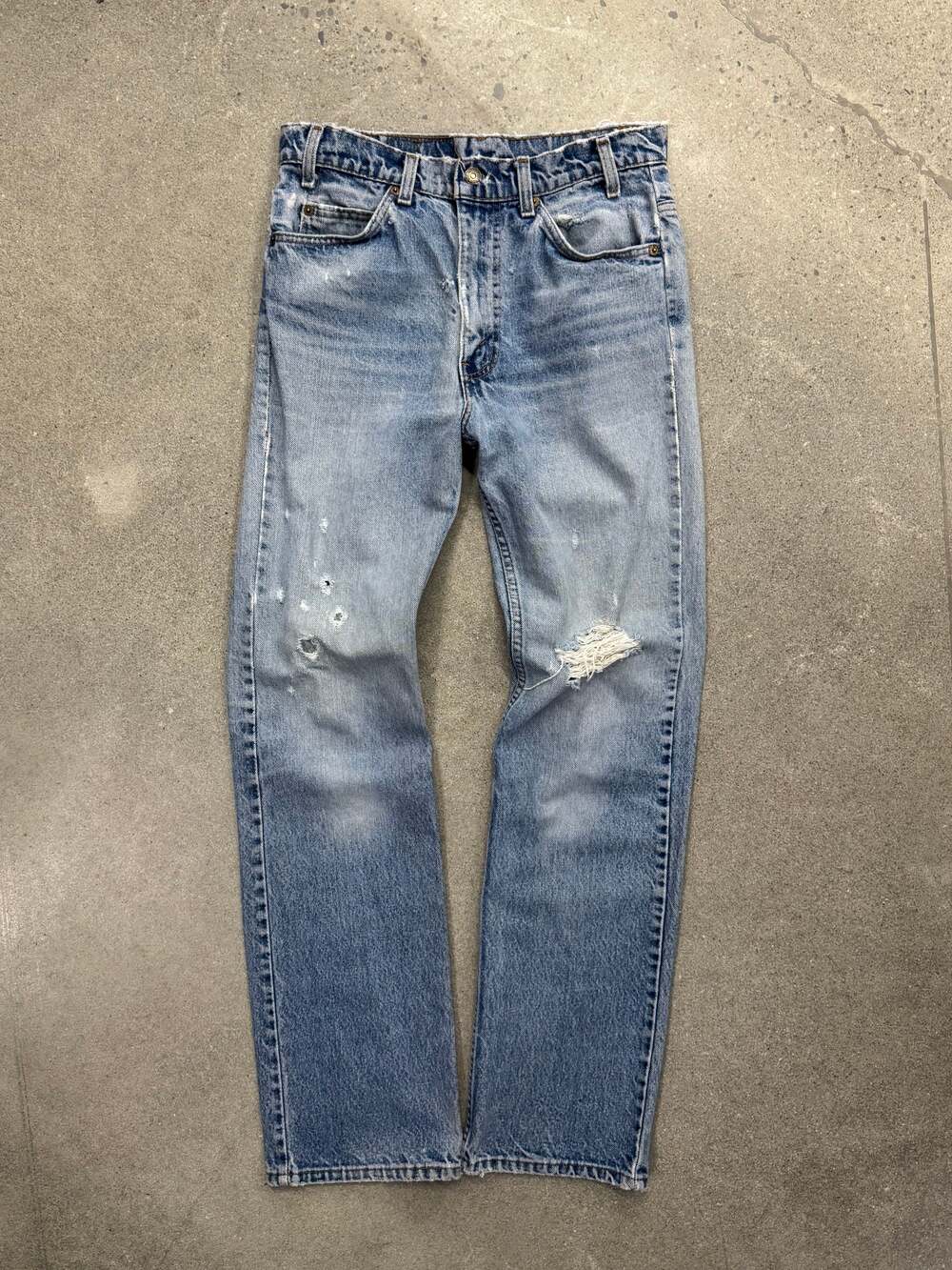 Vintage Faded & Distressed Levi’s 517 Orange Tab Jeans - 30”